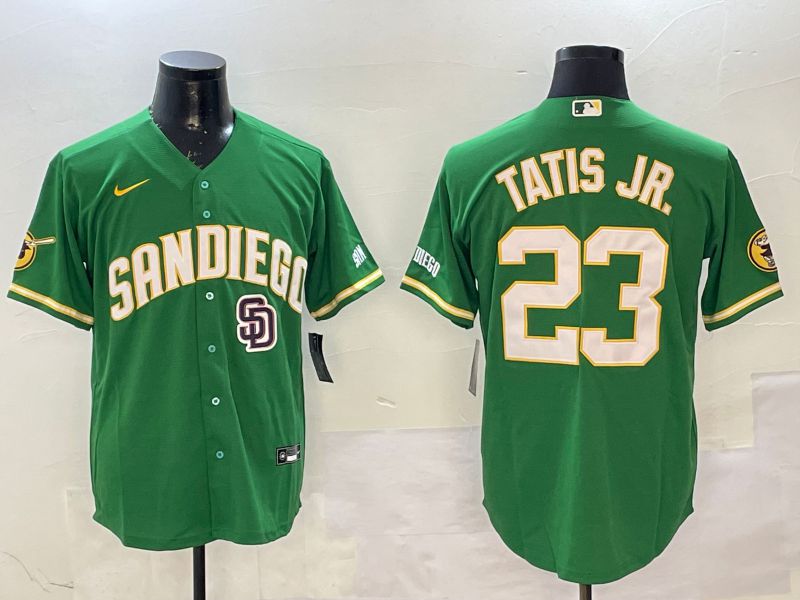 Men San Diego Padres #23 Tatis jr Green Jointly Name Game Nike 2025 MLB Jersey style 4
